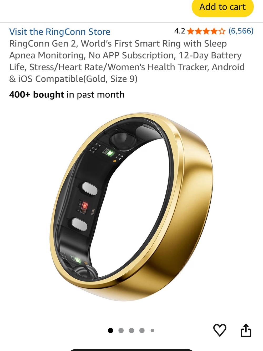 RingConn Gold Smart Health & Sleep Tracking Ring